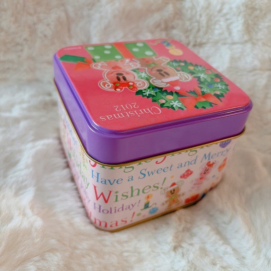 Japan Tokyo Disney Confectionery Tin Can Mickey & Minnie Christmas
