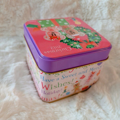 Japan Tokyo Disney Confectionery Tin Can Mickey & Minnie Christmas