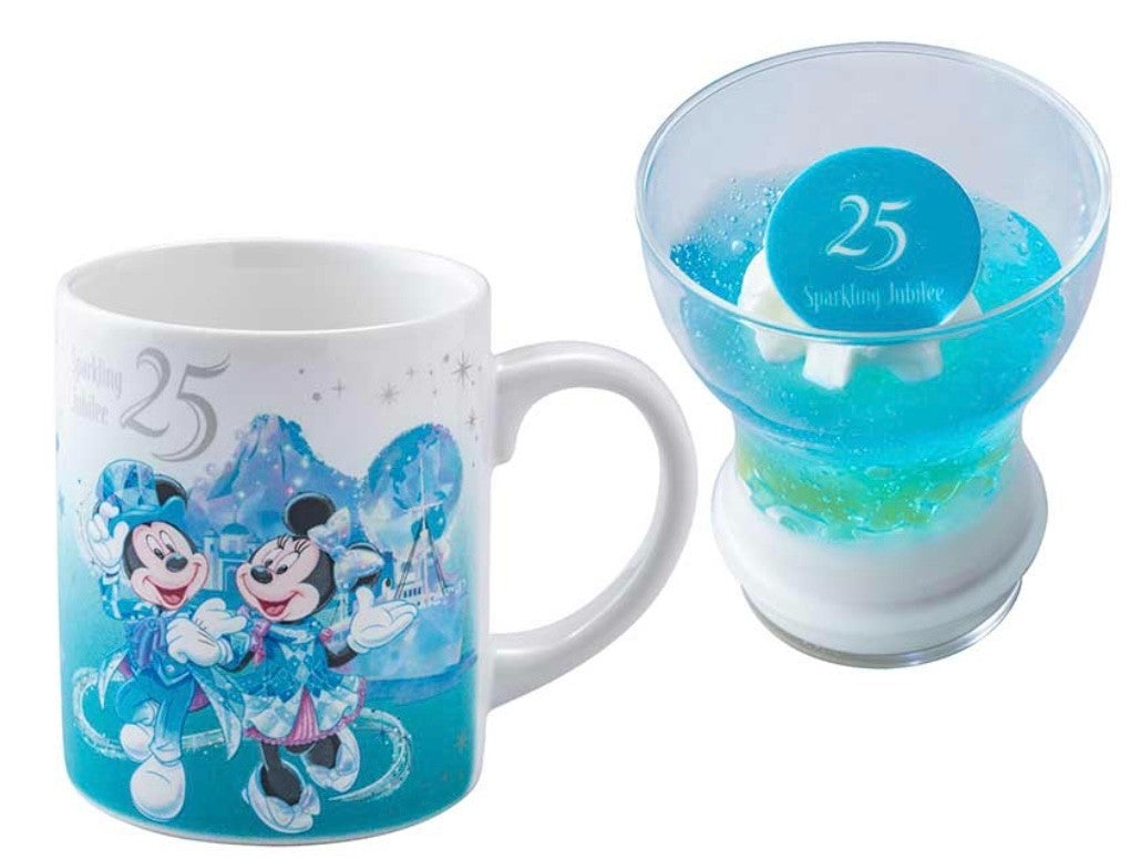 Japan Tokyo Disney Resort Mickey Minnie Souvenir Sparkling Jubilee Mug 25th