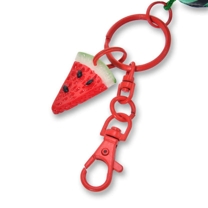 Japan Tokyo Disney Store Stitch Plush Toy Keychain "I Love Watermelon"
