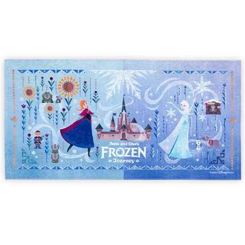 Japan Tokyo Disney Resort Wide Bath Towel Elsa Ana Frozen Fantasy Springs