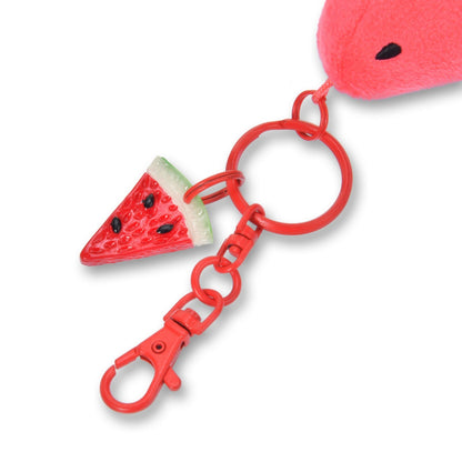 Japan Tokyo Disney Store Chip and Dale Plush Toy Keychain "I Love Watermelon"