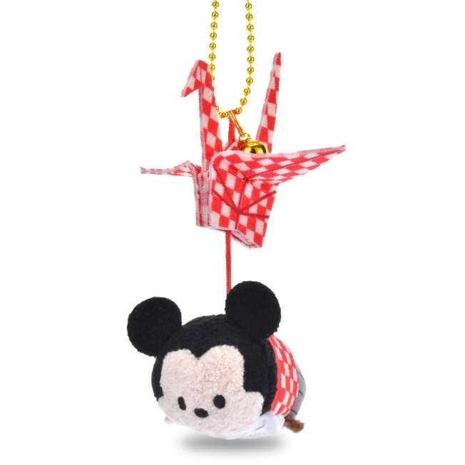 Japan Tokyo Disney Store Mickey Mouse Plush Toy Keychain Origami Crane TSUM TSUM