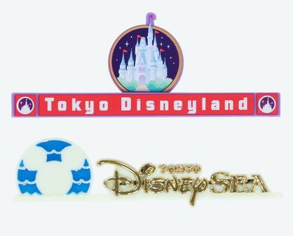 Japan Tokyo Disney Resort Logo Magnet Set of 2 Cinderella castle Land Sea