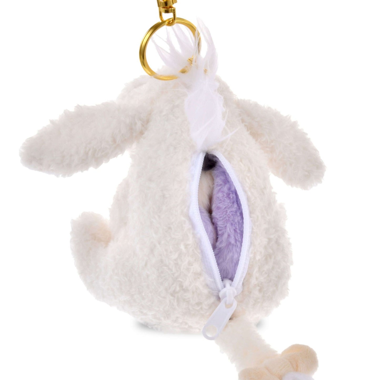 Japan Tokyo Disney Store Eeyore Reversible Plush Keychain WHITE POOH Christmas