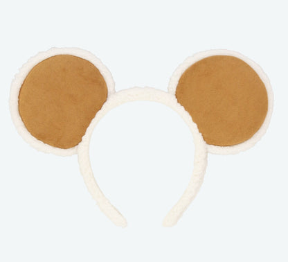 Japan Tokyo Disney Resort Ears HeadBand Hat Mickey Mouton Brown