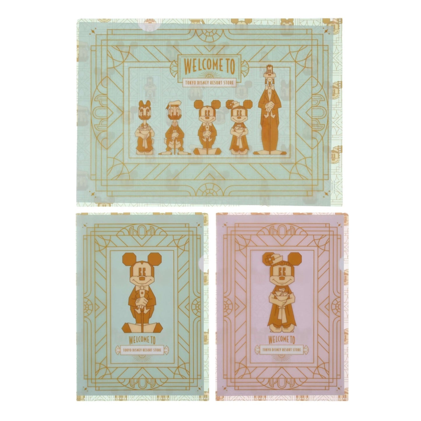 Japan Tokyo Disney Store Mickey Clear File Set Resort Store 1st Anniversary