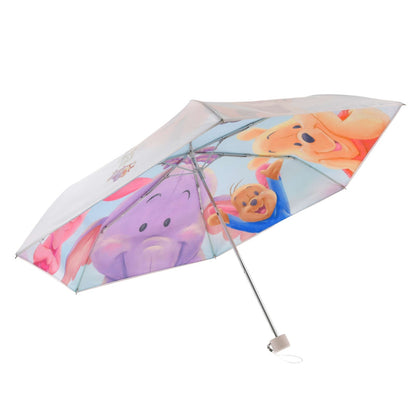 Japan Tokyo Disney Store Pooh Foldable Umbrella Sun Rain with Pouch Roo & Lumpy