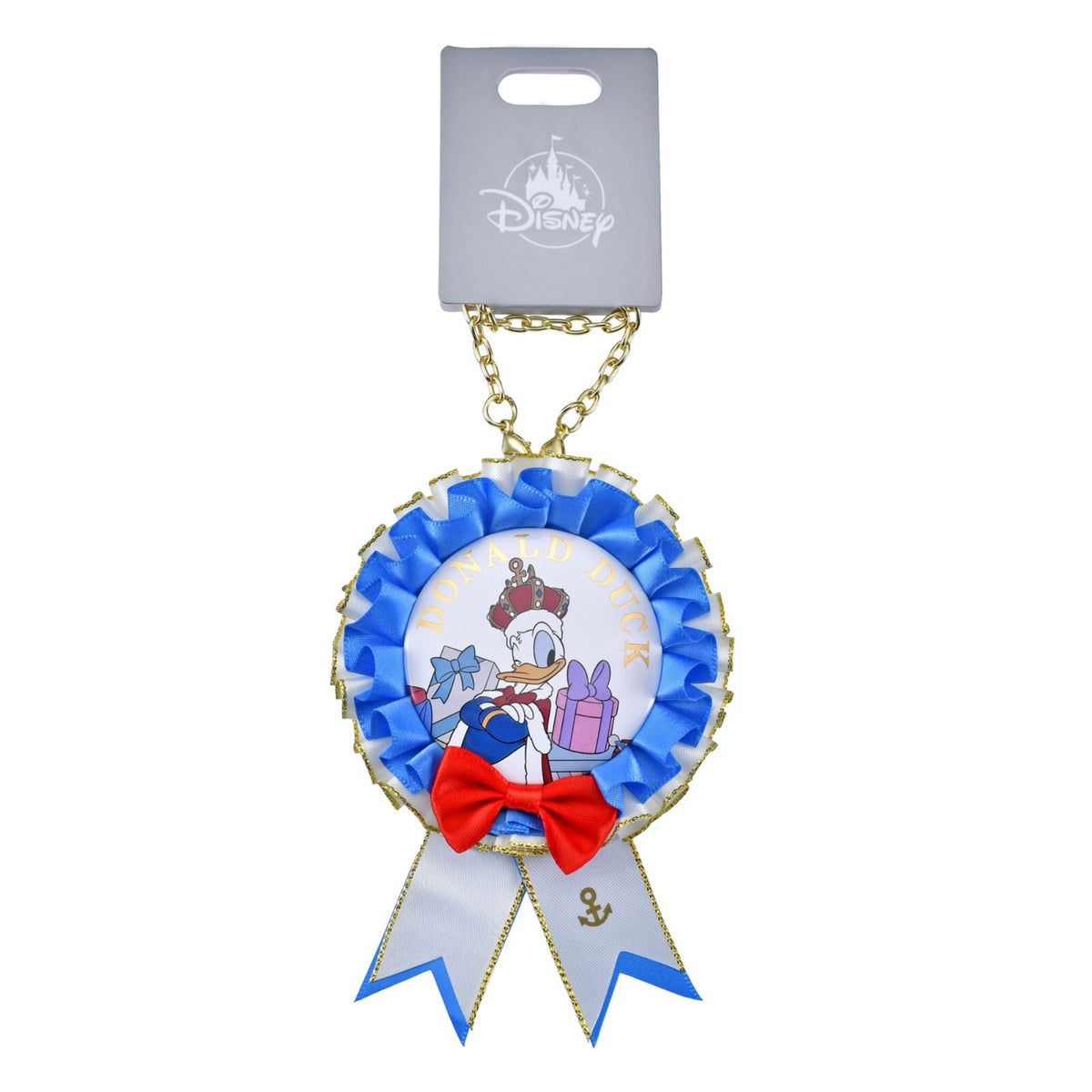 '+Japan Tokyo Disney Store Donald Can Badge Rosette DONALD THE KING BIRTHDAY