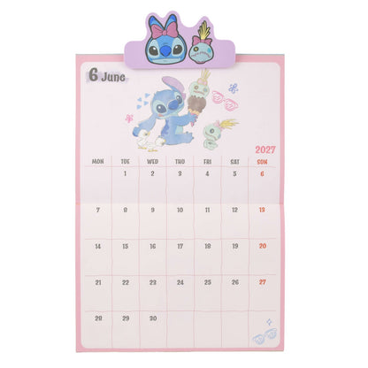 Japan Tokyo Disney Store Stitch Scrump Wall CALENDAR & ORGANIZER 2027 with Clip