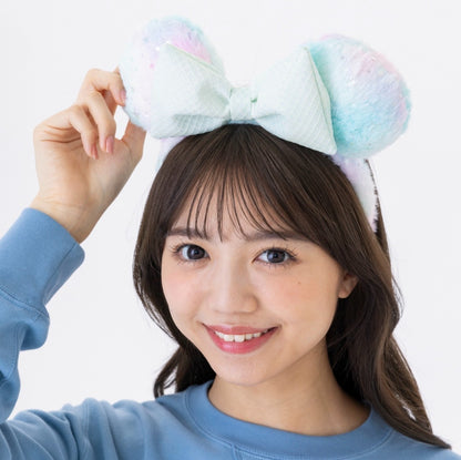 Japan Tokyo Disney Resort Minnie Mouse Ears Headband Free Blue Ribbon 2025