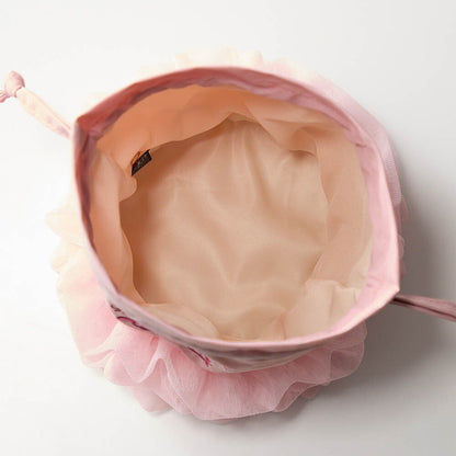 Japan Disney Fantasy Shop Bellemaison Minnie Daisy Tulle Drawstring Pouch Pink
