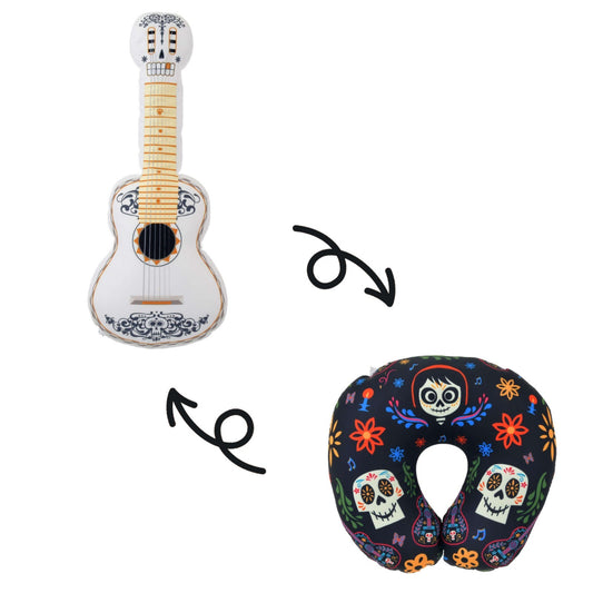 Japan Tokyo Disney Store Miguel & Ernesto de la Cruz 2-Way Guitar Neck Pillow