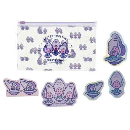 Japan Tokyo Disney Store Young Grandma Oyster Memo Sticker BABY OYSTERS Alice