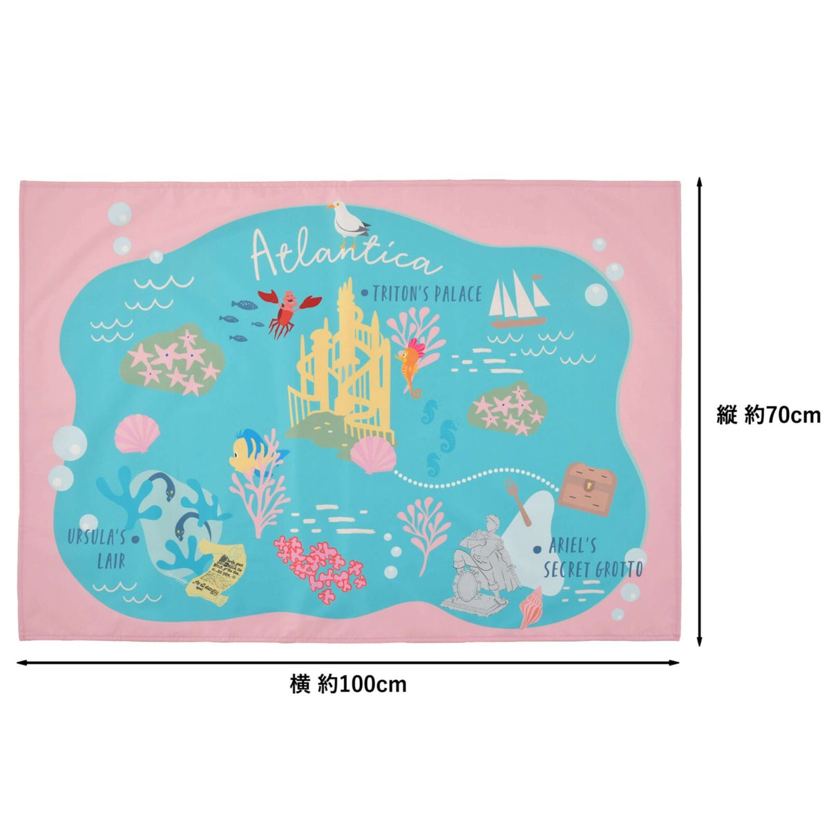 Japan Tokyo Disney Store Little Mermaid Picnic Sheet S Pouch Map Compact
