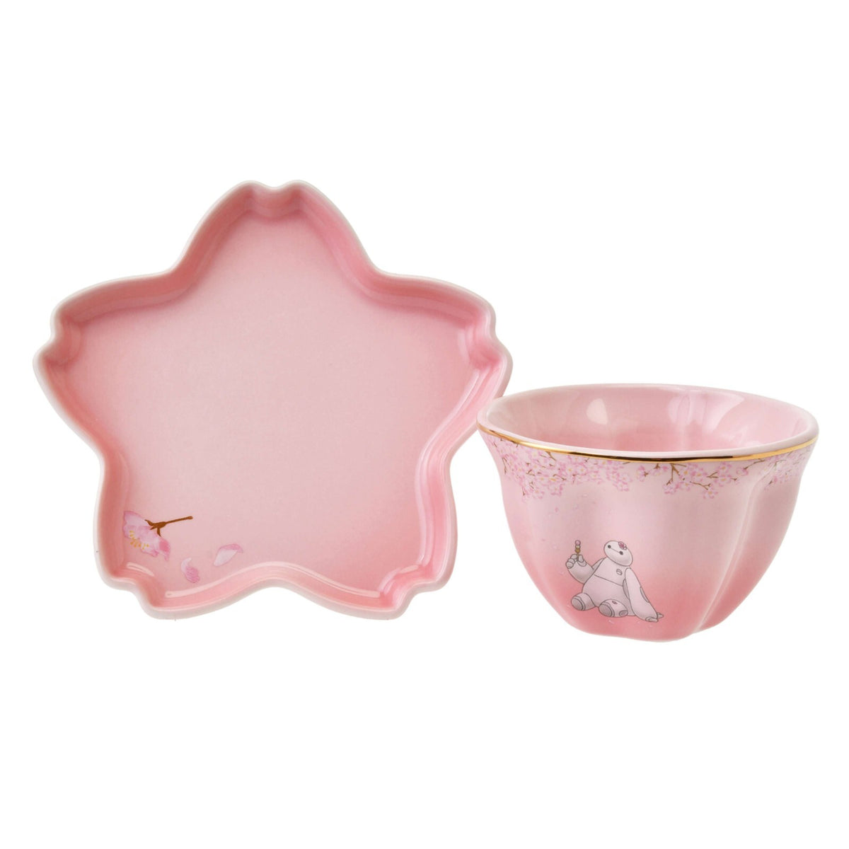 '+Japan Tokyo Disney Store Baymax Cup Saucer Set SAKURA Pink 2025