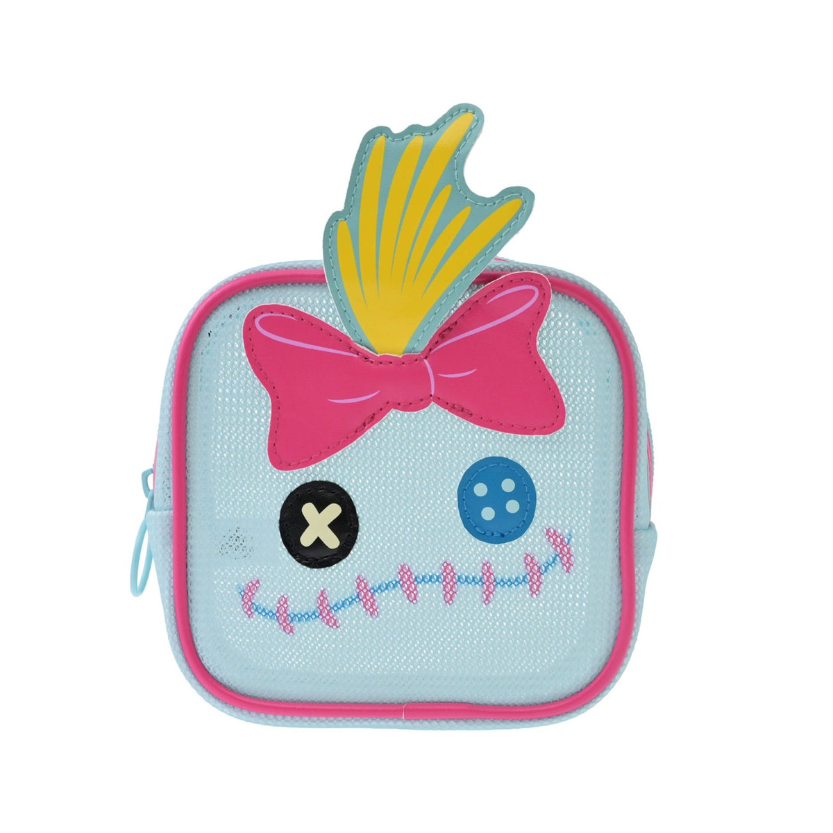 Japan Tokyo Disney Store Scrump Pouch Square Mesh Face Stitch