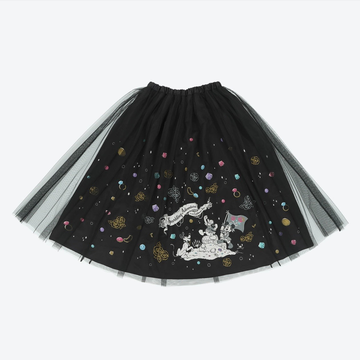 Japan Tokyo Disney Resort Mickey Mouse & Friends Black Tulle Skirt Free Limited