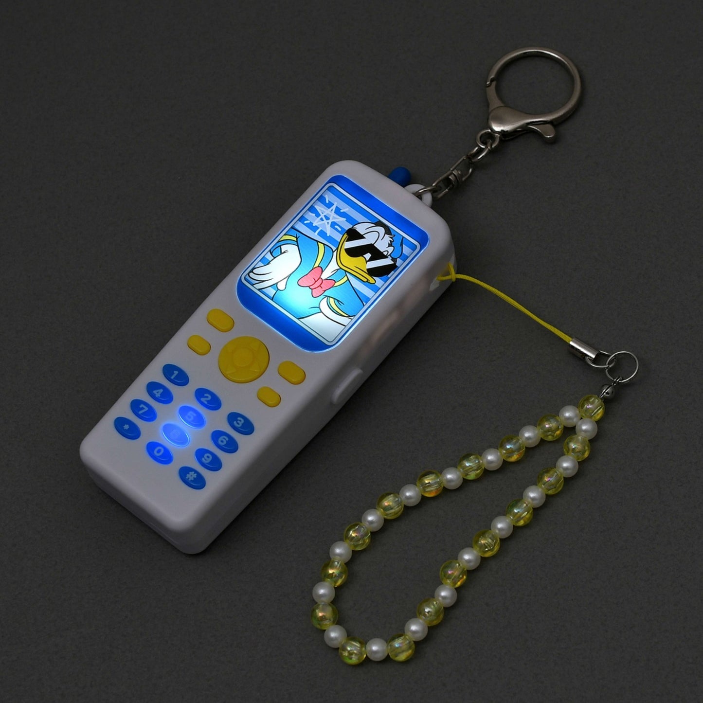 Japan Tokyo Disney Store Donald Duck Keychain Mobile Phones Talking & Light-Up