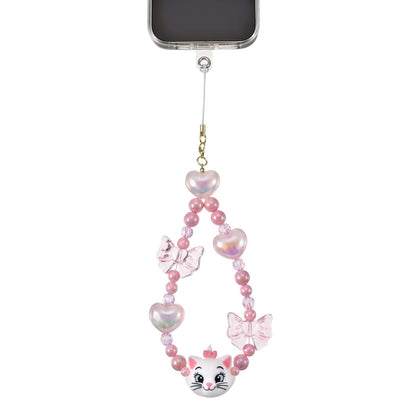 Japan Tokyo Disney Store Marie Strap Heart Ribbon Rolling Beads Hands-Free Goods