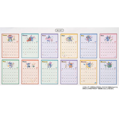 Japan Tokyo Disney Store Stitch Scrump Wall CALENDAR & ORGANIZER 2027 with Clip