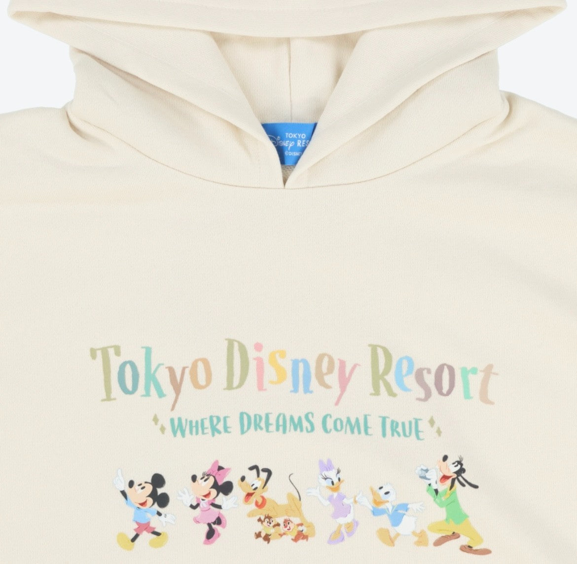 Japan Tokyo Disney Resort Mickey and Friends Hoodie White Long sleeve 2025