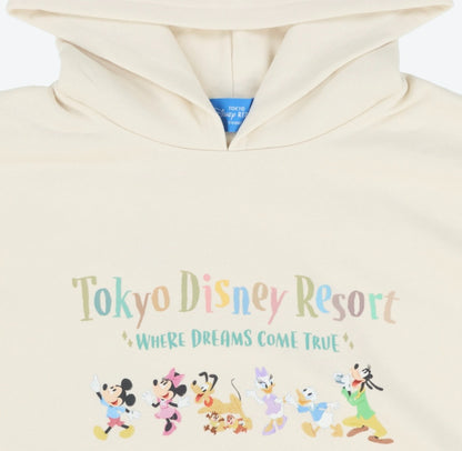 Japan Tokyo Disney Resort Mickey and Friends Hoodie White Long sleeve 2025