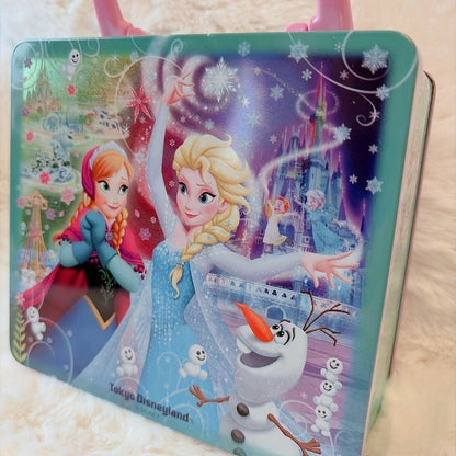 Japan Tokyo Disney Biscuit Tin Can Frozen Ana Elsa Olaf Bag
