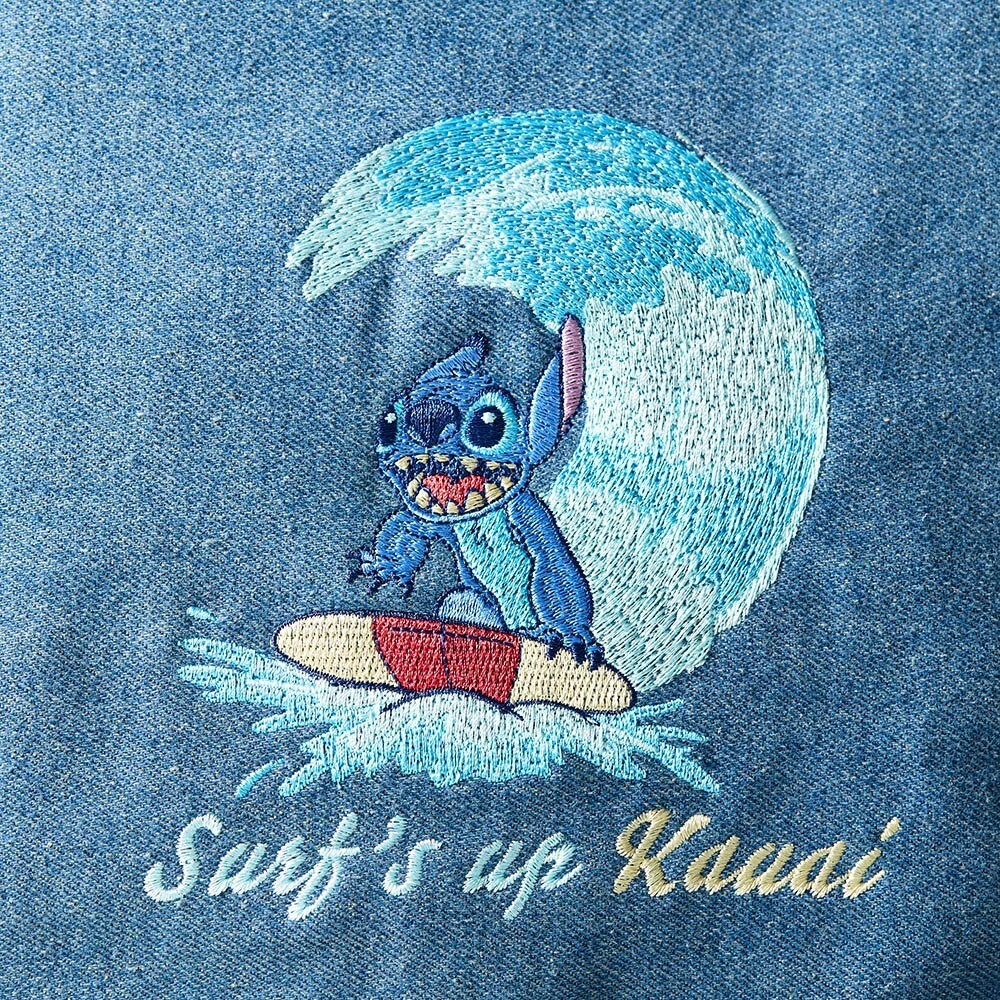 Japan Disney Fantasy Shop Bellemaison Stitch Denim Embroidery 2-way Bag