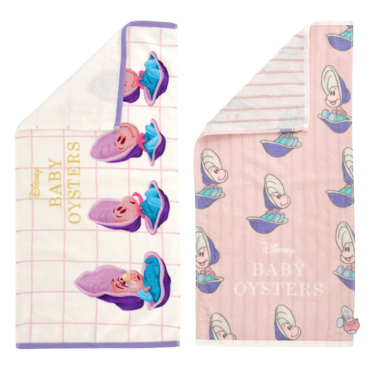 Japan Tokyo Disney Store Young Oyster & Grandma Oyster Face Towel Set Alice
