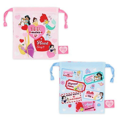 Japan Tokyo Disney Resort Princess Motif Drawstring Bag Set