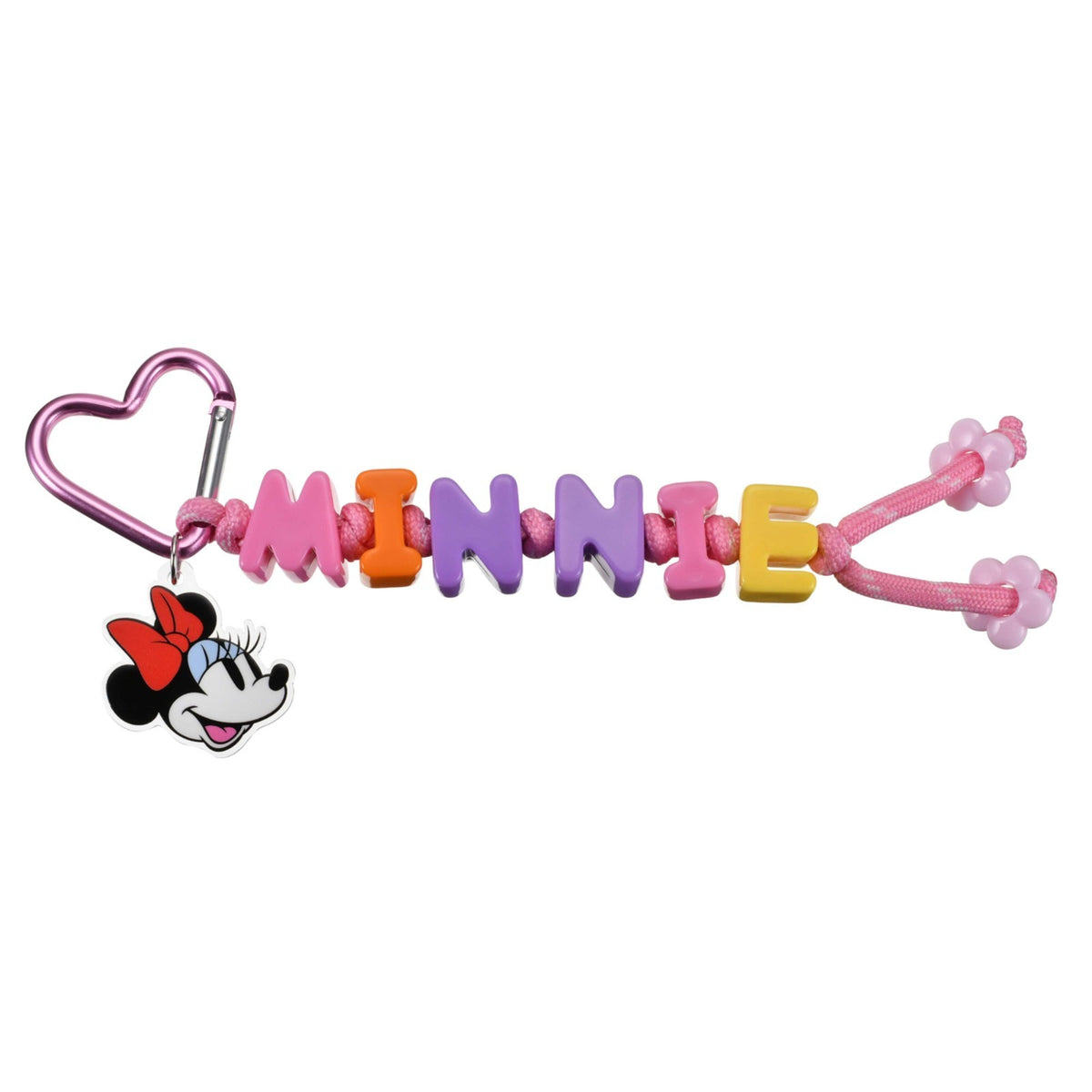 Japan Tokyo Disney Store Minnie Mouse Keychain with Name Beads Fes
