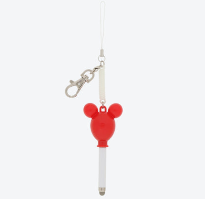 Japan Tokyo Disney Resort Balloon Keychain Retro Mickey RED Smartphone touch pen