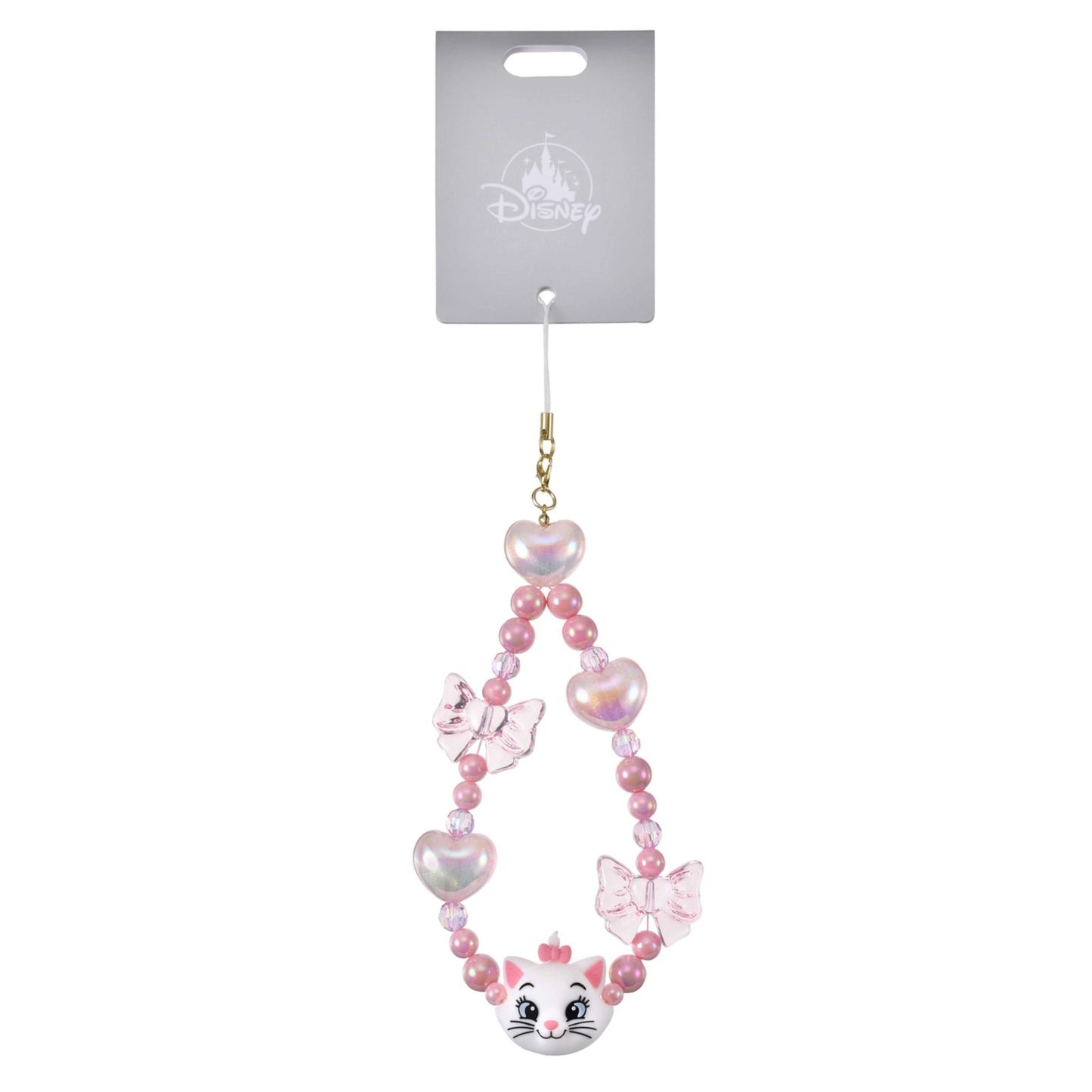 Japan Tokyo Disney Store Marie Strap Heart Ribbon Rolling Beads Hands-Free Goods