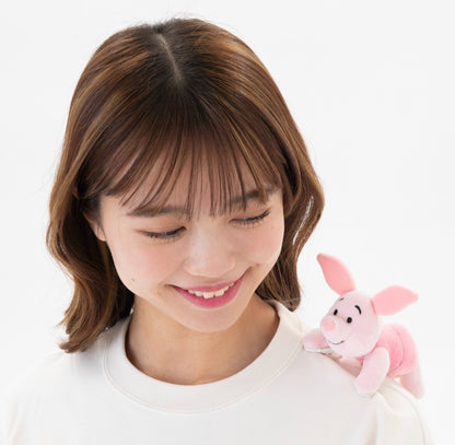 Japan Tokyo Disney Resort Winnie the Pooh Piglet Plush Shoulder Clip Keychain
