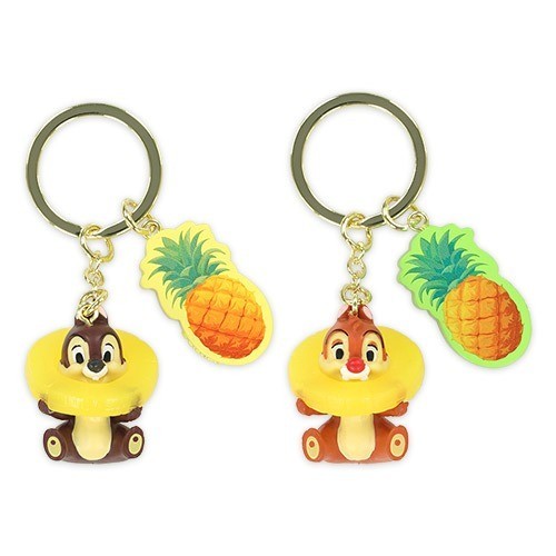 Japan Tokyo Disney Resort Chip and Dale Keychain Set Hello Summer