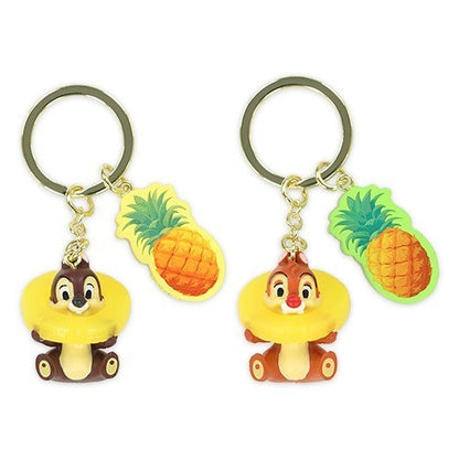 Japan Tokyo Disney Resort Chip and Dale Keychain Set Hello Summer