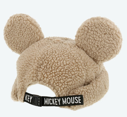 Japan Tokyo Disney Resort Ears Mickey limited Fluffy Winter Cap Hat Brown