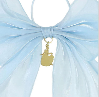 Japan Tokyo Disney Resort Big hair elastic ribbon Blue Cinderella