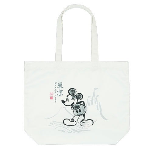 Japan Tokyo Disney Resort Mickey Mouse Ink Painting Style Tote Bag