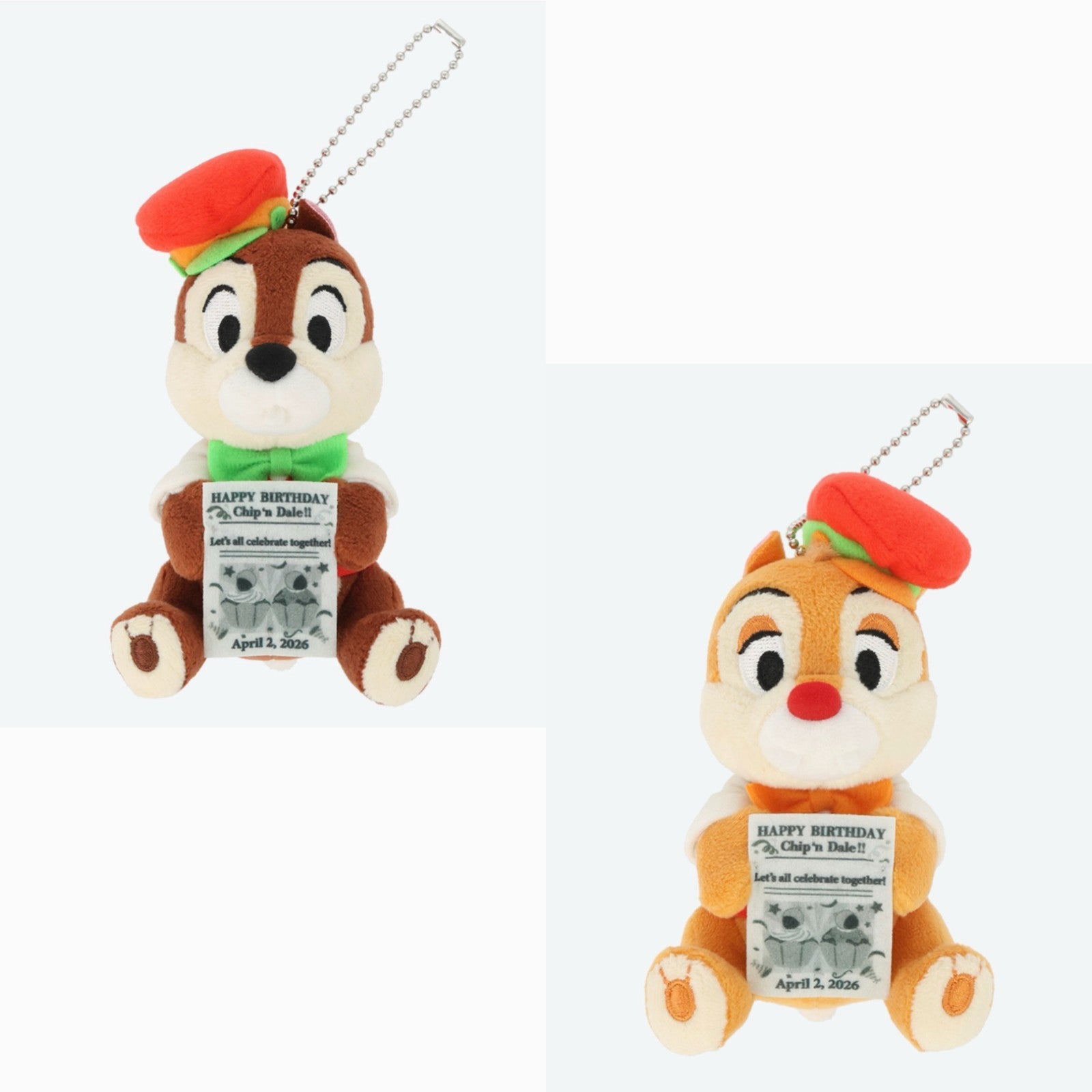 Japan Tokyo Disney Resort Chip Dale Plush Keychain Sets Happy Birthday 2026