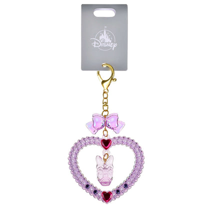 Japan Tokyo Disney Store Daisy Duck Keychain Heart Glitter Lovely Fes