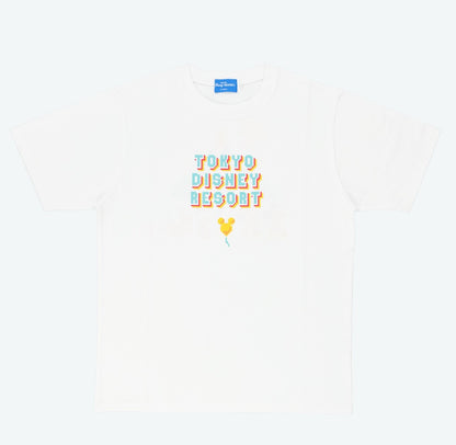 Japan Tokyo Disney Resort  T-Shirt Cinderella Castle Mickey Balloon Retro Game