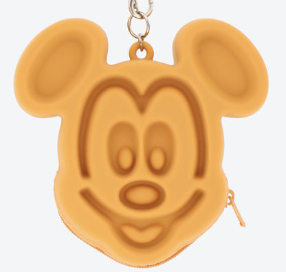 Japan Tokyo Disney Resort Mickey Waffle Bag Charm Keychain pouch
