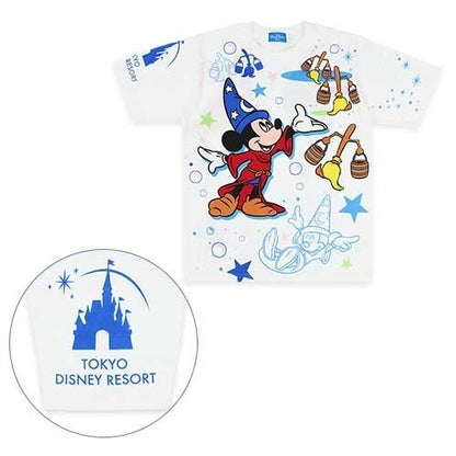 Japan Tokyo Disney Resort Mickey Mouse T-shirt Fantasia White