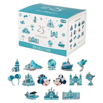 Japan Tokyo Disney Resort Sea 25th Sparkling Jubilee Pin Badge Set