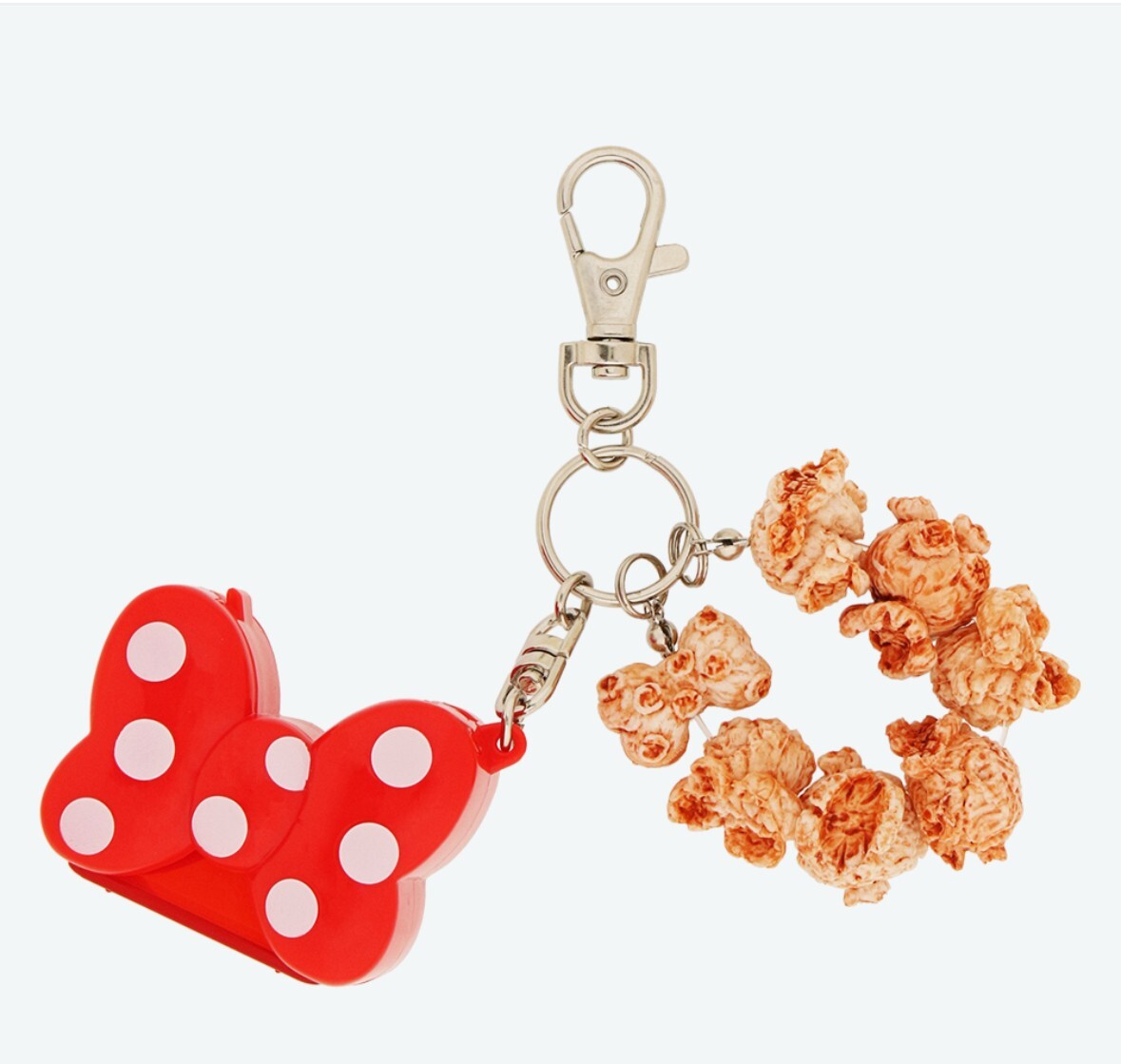 Japan Tokyo Disney Resort Popcorn Bucket Keychain Minnie Ribbon