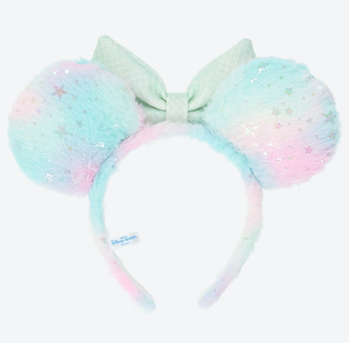 Japan Tokyo Disney Resort Minnie Mouse Ears Headband Free Blue Ribbon 2025