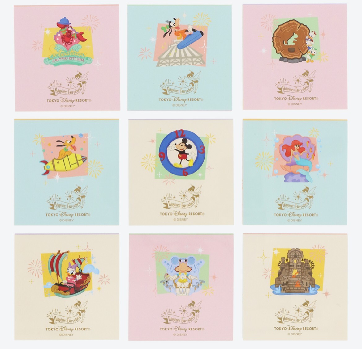 Japan Tokyo Disney Resort Park Motif Mickey Mini notepad small world set of 9