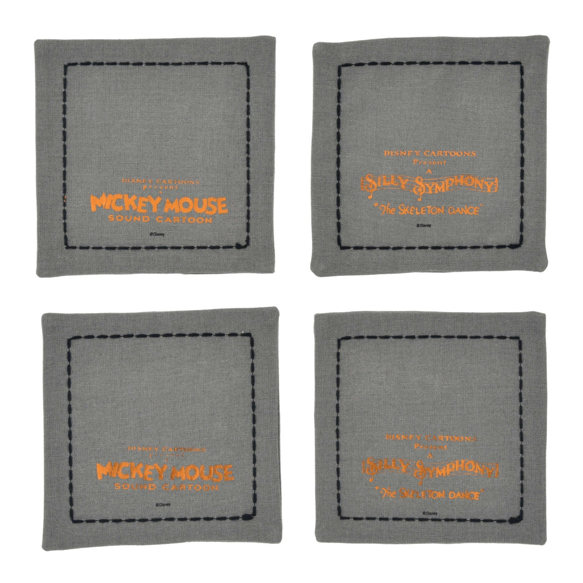 Japan Tokyo Disney Store Mickey Napkin Set The Skeleton Dance Haunted House